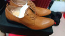 村哥牛皮皮鞋男尖头正装皮鞋透气英伦商务男鞋 棕黄色 40 实拍图