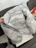 鸭鸭（YAYA）明星同款羽绒服女短款立领情侣男女同款冬装新款面包服小个子外套 浅灰色 L 【建议130-150斤】 实拍图