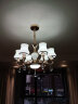 安灯堡客厅吊灯现代简约欧式卧室2024款餐厅书房两用水晶灯饰具套餐702 3头+三色变光LED灯 实拍图