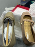 拔佳（Bata）一脚蹬女春季新款英伦百搭牛皮低跟舒适乐福单鞋休闲鞋42057CA4 灰色A 36 实拍图