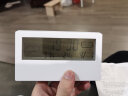 板谷山 LED闹钟天气电子钟表ins桌面时钟万年历台 透明白色 实拍图