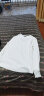 横行道2024新款女装半高领打底衫蕾丝镂空上衣服纯色T恤春季 白色 XL 实拍图
