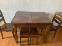 南之安 全实木餐桌餐厅小户型家用长方桌伸缩折叠吃饭桌椅自动跳拉台 胡桃色 标准版 一桌2椅2凳 实拍图