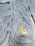 芬腾 珊瑚绒睡衣女冬季加厚法兰绒开衫加绒休闲秋冬款家居服套装 灰兰（月亮） S 实拍图