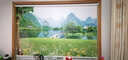 旺厨坊 山水画卷帘古典风景房间书房办公室背景遮光窗帘手拉免打孔拉式 中式风景2 免打孔 实拍图