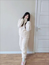 Teenie Weenie小熊睡衣女秋冬季加厚立领保暖情侣家居服休闲套装 月牙白（女款） M 实拍图