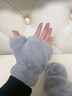云见森知 兔耳手套女冬天学生加绒手套加厚保暖毛绒手套可爱萌卡通手套 米色 实拍图