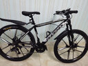 凤凰（Phoenix） 山地自行车成年人男士女士学生变速减震油刹线刹山地车自行车 黑白/十刀轮/铝合金车架/蓝图 27.5寸（身高170-190左右） 24速数字指拨/默认线碟可改油碟 实拍图