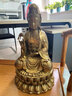 观音菩萨佛像铜观音家用客厅摆件纯黄铜南海坐莲铜菩萨观世音 高11.5cm坐莲柳枝铜观音 实拍图