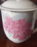 红官窑醴陵陶瓷泡茶杯会议杯釉下彩带盖大容量水杯办公杯可定制商务送礼 蓝牡丹【礼盒装】600ml1只 实拍图