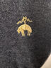 布克兄弟（BrooksBrothers）男夏季金羊刺绣珠地网眼修身短袖Polo衫 0004-黑色 M 实拍图