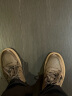 红蜻蜓男士潮流休闲鞋耐磨厚底运动板鞋撞色牛皮鞋 WTA33194卡其色41 实拍图