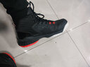 乔丹QIAODAN男鞋磨砺篮球鞋秋季新品高帮皮面减震耐磨球鞋 黑色活力橙(高帮革面) 40.5 实拍图