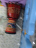 美德威 8英寸彩绘非洲鼓 儿童初学者丽江演奏山羊皮木手鼓 红色 实拍图