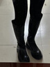 ZHR长筒靴女冬季保暖圆头显腿长不过膝靴子女便捷后拉链骑士靴INS百搭女靴 加绒可选 CQ03 黑色(单里) 36 实拍图