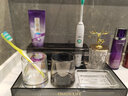 达沃轻奢电动牙刷置物架卫生间漱口杯洗手台洗漱杯浴室家用卫浴刷牙缸 烟灰色-四孔牙刷架/大托盘/2漱口杯/肥皂碟棉签桶 实拍图