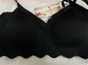 曼可娇秋冬薄款无痕内衣女无钢圈美背小胸罩聚拢防下垂运动睡眠文胸套装 黑色套装 M (适合34/75ABC) 实拍图