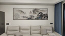 瑞尚（RUISHANG） 新中式客厅装饰画大气山水画横版沙发背景墙画挂画轻奢晶瓷壁画 望云楼 240*80/烤瓷镶钻/适合3.5沙发 实拍图