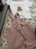 迪士尼女童夏装套装2024新款儿童宝宝短袖背带裤洋气时尚衣服两件套潮流 粉红色 HZ熊头背带 73cm适合年龄6-12个月 晒单实拍图