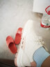 COMELY康莉牛皮小白鞋女2023春季新款商场同款系带透气平底运动跑步鞋 米白色/粉色 36 晒单实拍图