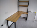 久丞家具转角电脑桌学生家用书桌双人书架一体组合桌卧室拐角L型电竞桌子 【书架款16mm桌面】浅胡桃右转角 180x100x74cm 实拍图
