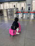 汪汪队立大功（PAW PATROL）儿童骑行行李箱可坐拉杆箱万向轮男孩女宝宝卡通木马汽车旅行箱 天天骑行款粉色 24英寸 实拍图