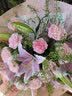 来一客鲜花速递康乃馨百合生日祝福礼物鲜花送妈妈老师同城配送 19朵粉康粉百合花束 实拍图