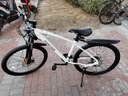 永久山地自行车26英寸21速碟刹款减震前叉男女式成人学生城市越野单车 21速24英寸钢架线碟 白色 实拍图