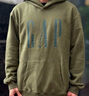 Gap男女装字母logo印花连帽抓绒长袖口袋卫衣上衣609135 绿色 175/96A(L) 亚洲尺码 实拍图