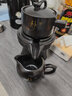 豪祥 紫砂懒人自动陶瓷茶壶冲茶器单个旋转石磨家用办公功夫茶具配件 黑静泡茶壶+茶海（高款） 实拍图