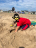 比乐（B.） B.Toys儿童沙滩玩具宝宝水桶玩沙挖沙风车沙铲沙耙小车玩具套装 木瓜色 实拍图