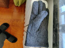 啄木鸟羊毛手套男冬季可触屏时尚保暖羊绒舒适分指加厚加绒防风开车骑行 羊毛加绒时尚灰色 实拍图