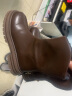 百思图冬季商场同款加绒厚底V口马丁靴短靴棉鞋女MD602DD2 棕色 39 实拍图