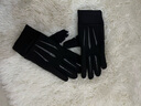 杨饰公子手套男冬季保暖骑行手套触屏防滑防泼水开车摩托车漏二指钓鱼手套 全指灰色【加绒加厚】 均码 实拍图