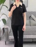 邦奥瑞达 中老年运动套装女新款妈妈夏装中年妇女短袖T恤长裤运动服两件套 3207黑色 XL（建议108-118斤） 晒单实拍图