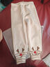 戴维贝拉（DAVE＆BELLA）加绒儿童打底裤弹力女童裤子小童休闲裤冬季新款女宝宝长裤童裤 米色【现货】 110 cm（建议身高100-110cm） 实拍图