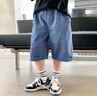 左西男童牛仔短裤夏装2025新款儿童裤子五分裤中大童薄款 牛仔色 130 实拍图