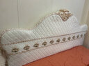 爱之然床头罩保护套定做新款欧式弧形床头罩全包床头半圆加厚防尘保护罩 天鹅绒米白 爱莎边（顶部露出） 【定制】床头长120 高70cm 实拍图