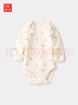 优衣库婴幼儿宝宝新生儿包臀衣长袖1件装连体衣新款478372 478373 478372/01乳白色 70cm 实拍图