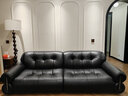 儒黛黑糖云朵真皮沙发头层牛皮中复古法式轻奢一字直排黑色客厅小户型 金属款-2.55米直排-全真皮 Ultra 肌理肉感半青皮（1.6-1.8mm） 实拍图