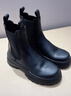 爱步（ECCO）短靴女 牛皮时尚厚底增高英伦风切尔西靴 踪迹220753 黑色36 实拍图