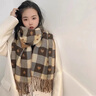 CHANEELR & KARITH围巾冬季女百搭围脖加厚保暖格子披肩送女生老婆轻奢生日新年礼物 轻奢品牌时尚百搭ck风【卡其色】 实拍图