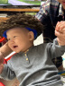 忆爱儿童假发帽子男宝宝婴儿卷发头套爆炸头男童针织帽搞怪个性假发帽 蓝色（优质奶棉线） 建议2个月-8岁 晒单实拍图