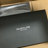 INJOYLIFE男女短款钱包 两折小钱包情侣真皮十字纹 青年简约皮夹 黑色 - 新LOGO 实拍图