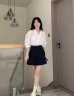 ELLE白色设计感V领衬衫女2024夏装新款宽松显瘦薄款轻奢高级上衣 白色 XL 晒单实拍图