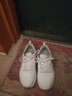 特步女鞋秋冬季新款运动鞋女皮面加绒保暖跑步鞋韩版学生休闲鞋子 白色（皮面） 40 实拍图