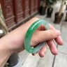 芳晓 缅甸冰种贵妃玉手镯圆条飘绿飘花冰种老坑正圈翡翠处理手镯女款 61-62mm 实拍图
