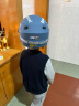 永久（FOREVER）儿童头盔可爱卡通男女童夏季防雨轻便半覆式助力车安全帽 磨砂蓝 实拍图