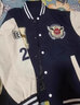 NASA BASE官方男装潮牌联名夹克男女款宽松学生外套情侣衫字母飞行员棒球服 MD-22129-深蓝色（加棉款） XL （建议130-150斤） 实拍图
