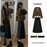 欧迪惠法式连衣裙女装2025年秋季新款衣服套装毛呢外套女秋冬小香风裙子 咖色毛呢外套+黑色裙 M 【95-110斤】 实拍图
